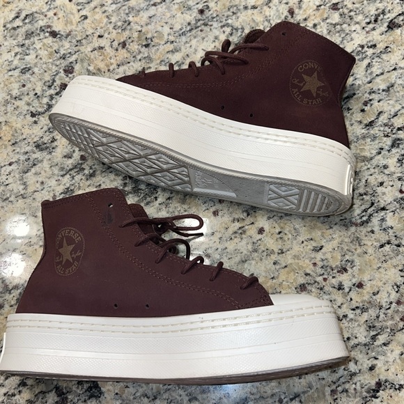 CONVERSE Burgundy Chuck Taylor All Star Modern Lift Sneakers - Picture 9 of 12